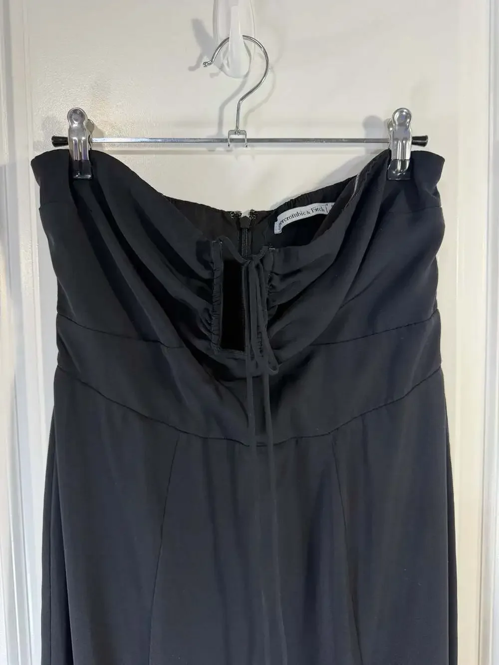 Abercrombie & Fitch Black Strapless Keyhole Cutout Maxi Dress